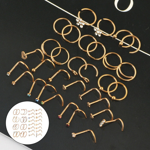 32 Piezas De Tacos Para Anillos De Nariz, Juego De Joyas Par