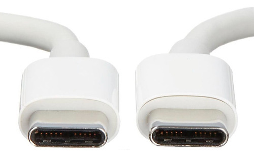 Cable De Carga Usb C Macho A C Macho 1m De Largo Color Blanco