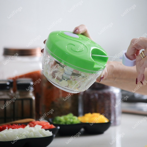 Imagen 6 de 10 de Picadora Manual Verduras Cortador De Vegetales Pica Cebolla
