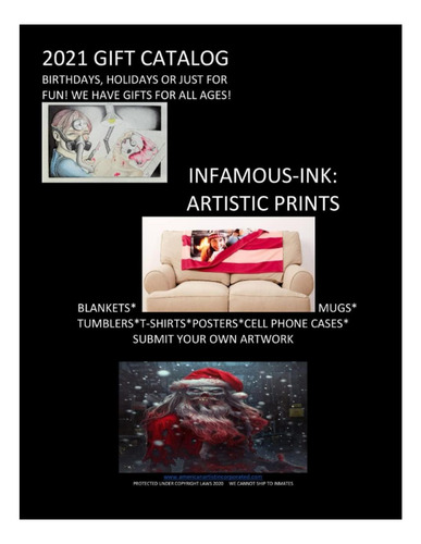 Livro: Infamous-ink: Artistic Prints: Catálogo De Presentes De 2021