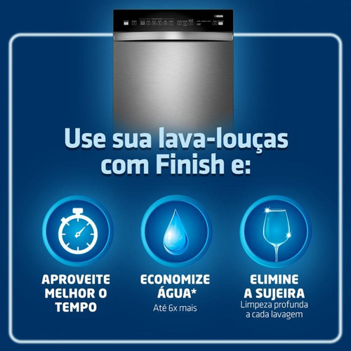 Imagem 4 de 5 de Finish Detergente Lava-louças Em Pó 450g Limpeza Profunda