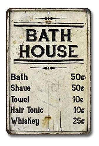 Cartel De Metal Para Decoración De Baño, Diseño Vintage