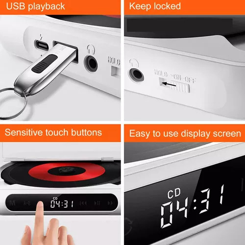 Reproductor De Audio Bluetooth Portátil Para Cd/cd-r/cd-rw/m
