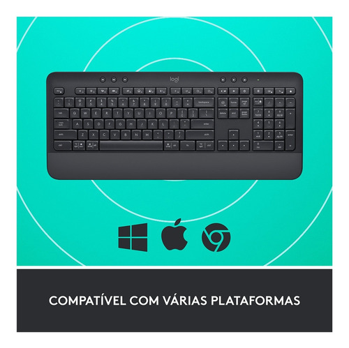 Teclado Sem Fio Logitech Signature K650 Bluetooth Us Branco