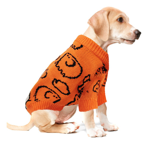 Sueter Para Perro Mascotas Tejido Suave Dif Tallas 1381 Color Naranja M