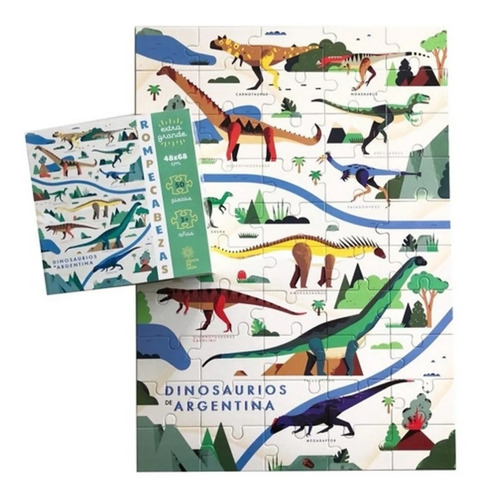 Imagen 2 de 12 de Rompecabezas De Dinosaurios De Argentina. 50 Piezas!