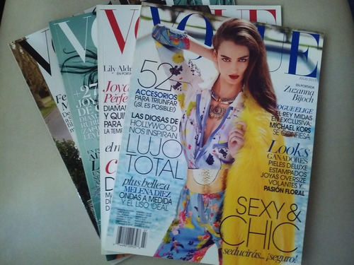 4 Revistas Vogue Latino Julio 2013-14-15-16 Impecable.