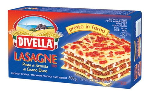 Lasagne/lasaña Divella 500g - Italia - Semola De Trigo Duro