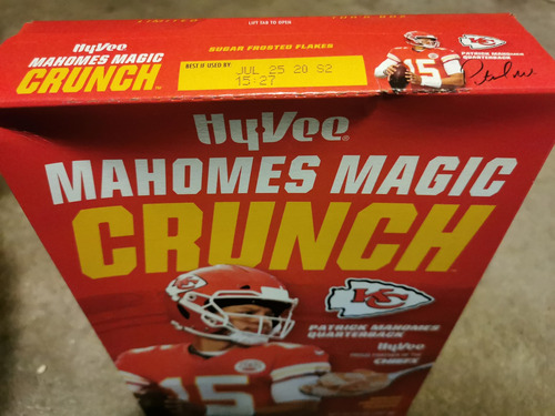 Mahomes Cereal Magic Crunch Cereal Hy-vee L.edition