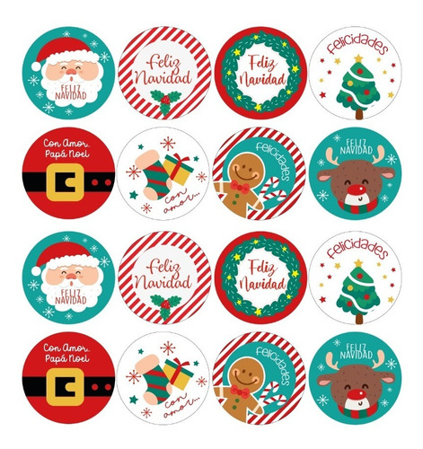 Imagen 1 de 1 de Stickers De Navidad X16u
