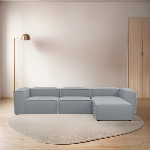 Sala Esquinera Moderna Latt Sillón Modular Lino Soft Minimal