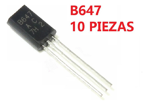 B647 Transistor 1a, 80v, To-92l, Paquete De 10 Unidades.