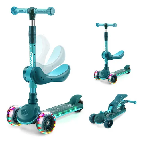 Scooter,patín Del Diablo Patinete 2 En 1, Monopatín, Luz Led 3