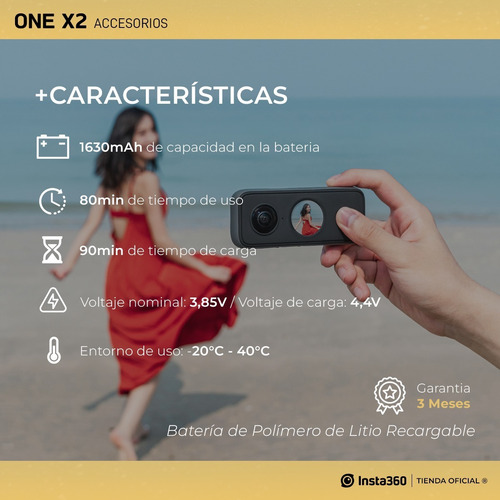 Imagen 5 de 6 de Bateria Para Insta360 One X2 1630mah Tienda Oficial