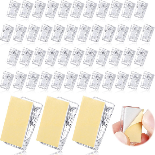 50 Clips Autoadhesivos Para Tapicería De Pared, Clips De Plá