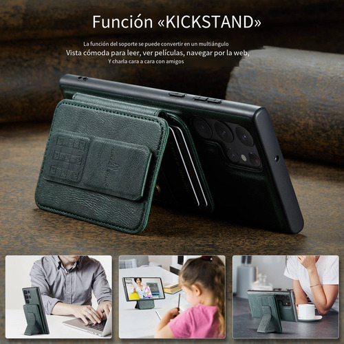 Funda Para Samsung Galaxy S25 S25 Plus S25 Ultra Magsafe Wallet Con Ranuras De Piel Para Tarjetas Y Soporte Magnético