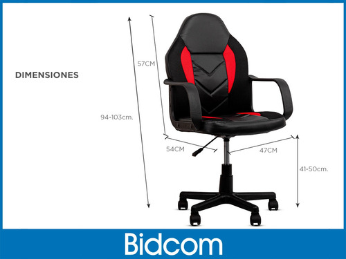 Imagen 6 de 9 de Silla Gamer Pc Escritorio Piccolo Gadnic Respaldo Cuero