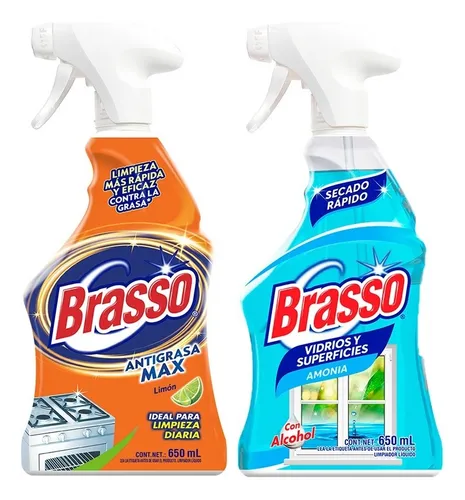 comprar Brasso Antigrasa Limón 650ml + Brasso Vidrios Amonia 650ml