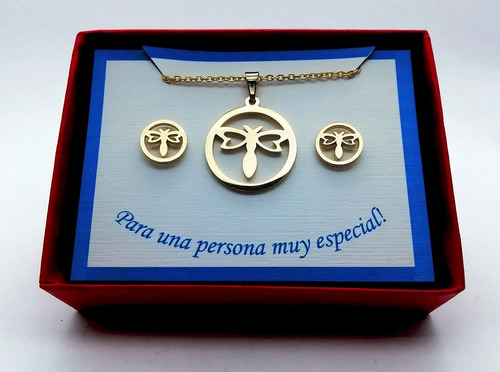 Imagen 2 de 4 de Collar Y Aretes Oro Laminado 22k Q3000