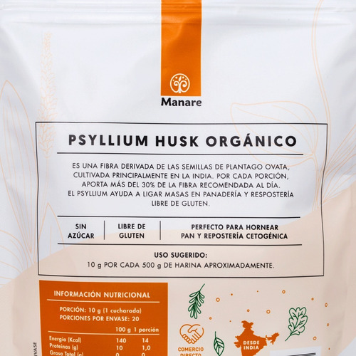 Imagen 3 de 4 de Psullium Husk Organico En Polvo