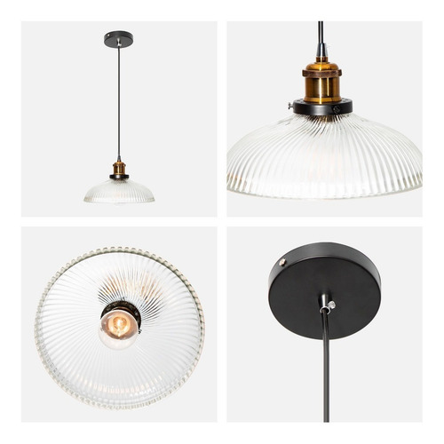 Lámpara Colgante Acabado En Negro Socket E27 60w 1 Luz Lumimexico 20846-2