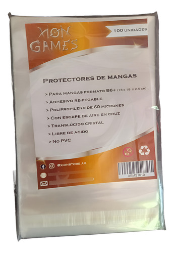 Protectores De Manga Bags B6+ X100 Unidades