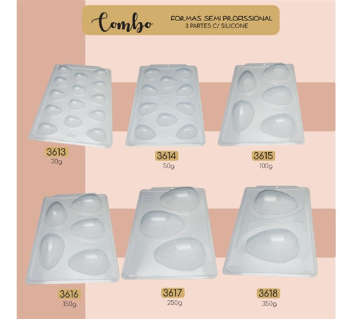 6 Formas Bwb Silicone Sp Ovo D Pascoa 30/50/100/150/250/350g