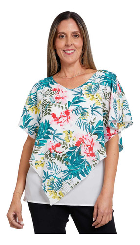 Blusa Peto Crep Interior Crema Mujer Fashion's Park