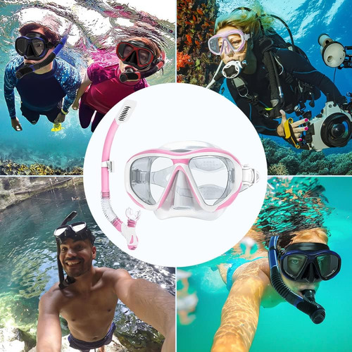 Snorkel Mask, Dry Snorkel Set For Adults, Panoramic Wide Vie