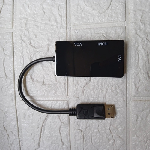 Adaptador Displayport Dp A Vga Hdmi Dvi 3 En 1 Laptop Pc