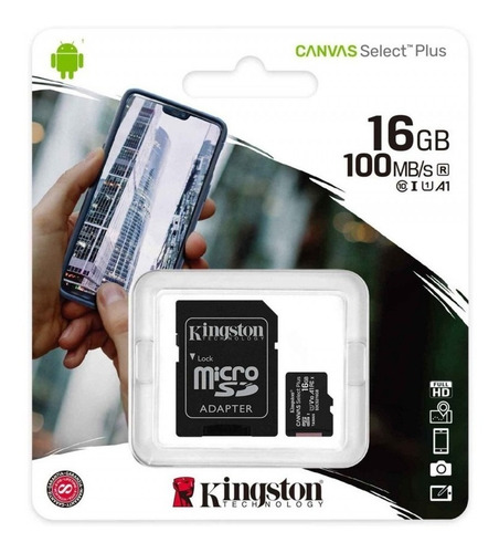 Imagen 1 de 1 de Memoria Kingston Micro Sd 16gb Clase 10