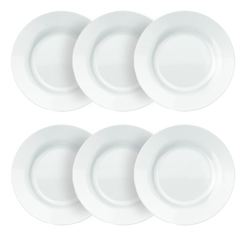 Aparelho Jantar Pratos De Sobremesa Toledo Branco 6 Pçs 20cm