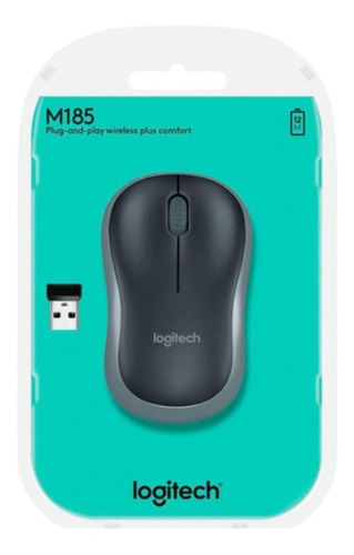 Mouse Logitech M185 Inalambrico Grey Color Negro