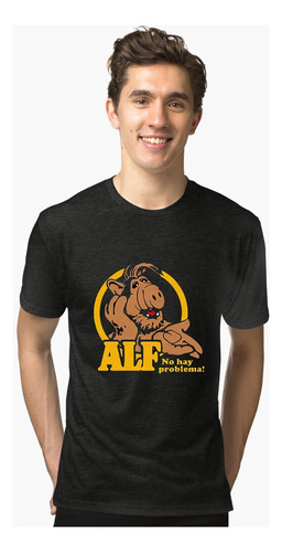 Remera Negra Alf - Unisex - Moda - Estilo Urbano Retro 