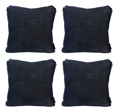 Set De 4 Cojines Cuadrados Grande Dicasa Niza Zita Azul