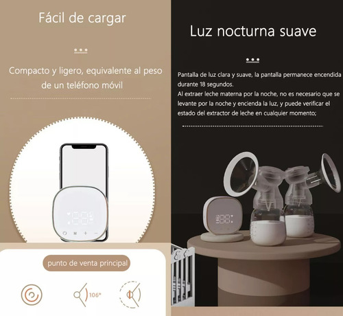 Extractor De Leche Eléctrico Bilatera Con 2 Modos Y 27 Nivel