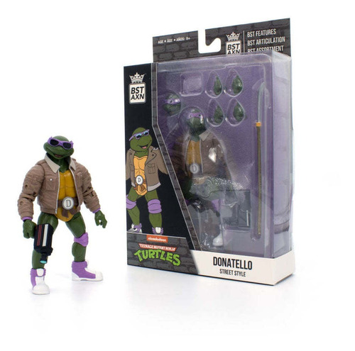 Figura Articulada Donatello Versión Street Gang-tmnt-bst Axn