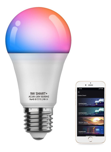 Bombilla Inteligente Con Wifi Y Bluetooth 5.0 A19 E26 800lm