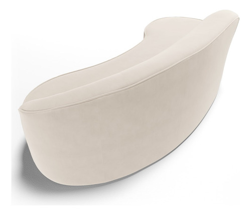 Sofá Living 3 Lugares 210cm Braço Dir Mozart Veludo Bege Cor Creme