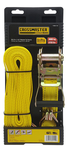 Cincha Cinta Con Crique 8m X 38mm 3000kg Crossmaster 9980154 Color Amarillo