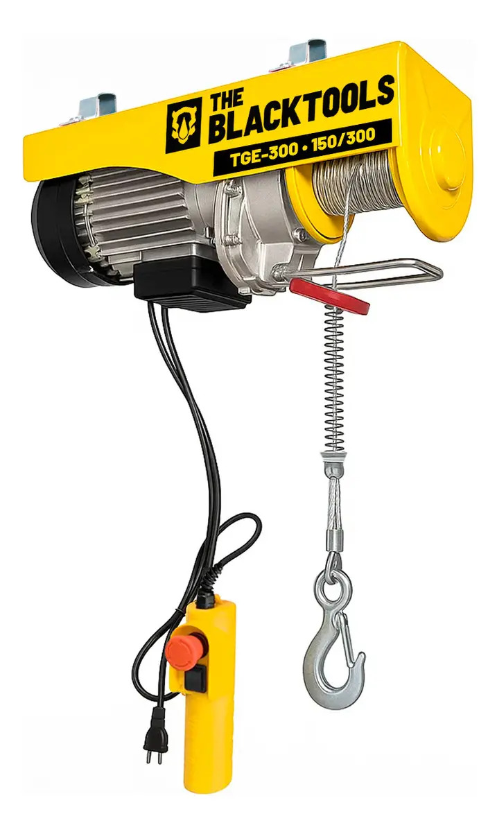 Guincho Coluna Talha Elétrica 500w 150 A 300kg Elevação 12m Tge-300 The Black Tools Cor Amarelo