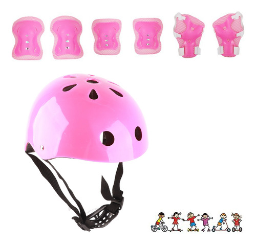 Protección De Patín Kit Para Niños Casco Rodillera Codera