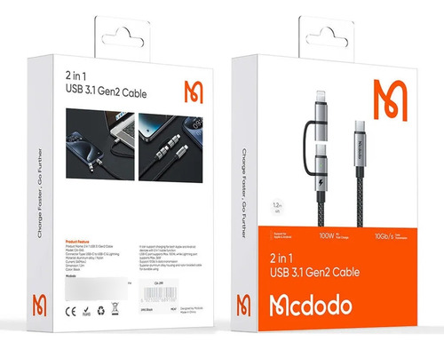Cable Mcdodo Ca-0450 Usb-c A Lightning 1.2m