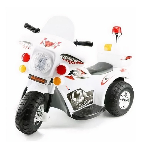 Mini Moto Elétrica Polícia Infantil 6v Importway Branco