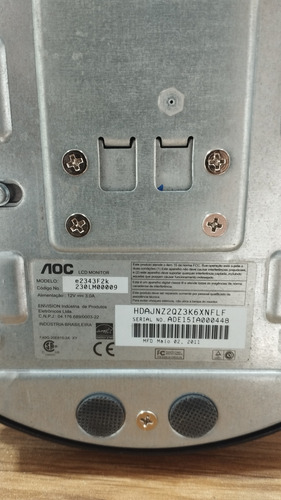 Monitor Aoc E2343f2k Usado Com Defeito Liga Mas Sem Imagem (Usado)