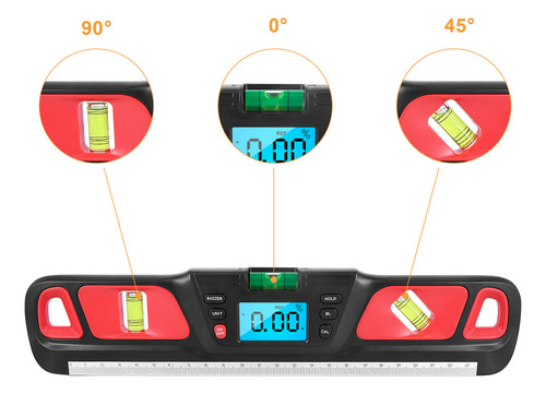 Transportador Digital Con Pantalla Lcd, Nivel Magnético, Áng