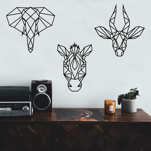 Set Of  Vinyl Wall Art Decals  Geometric Safari Animal ...