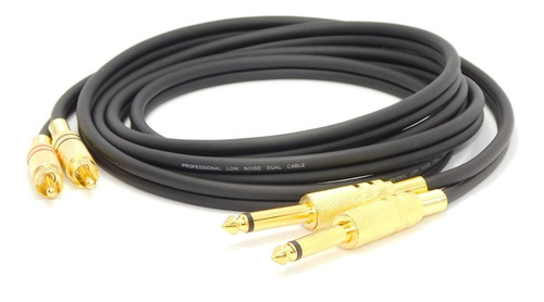 Cable  Audio 2 Plug 6,5 Mono A 2 Rca Macho Metalico X 3 Mts