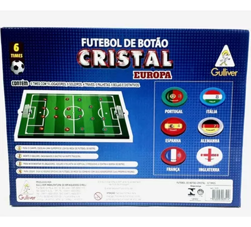 Jogo de Futebol de Botão Cristal com 6 Seleções - Gulliver - MP Brinquedos