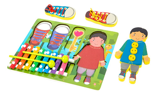 Juego Didáctico Tablero Madera Xilófono Pasador Encaje -653